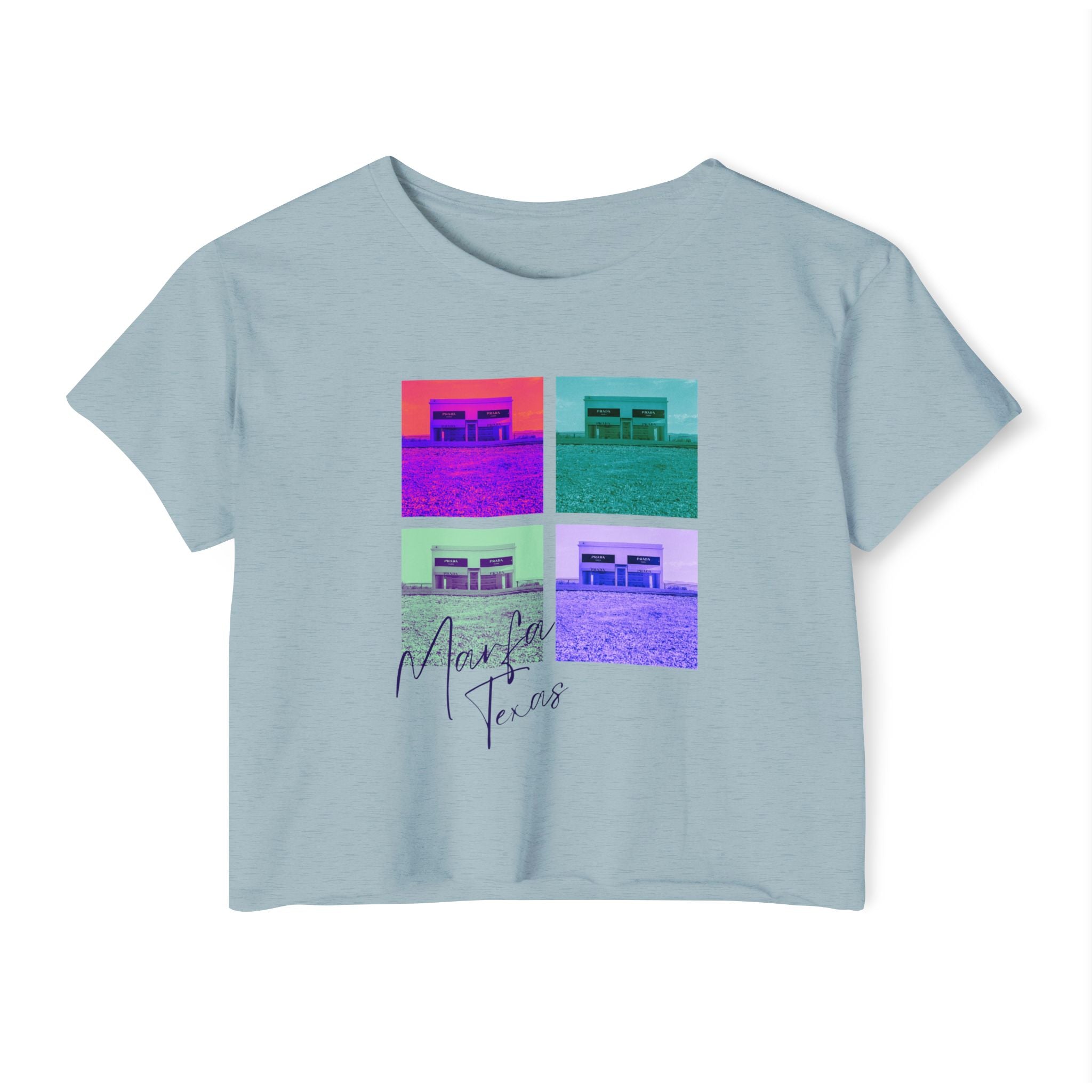 Marfa Pop Art Prada Marfa Crop Top | Retro Festival Graphic Tee