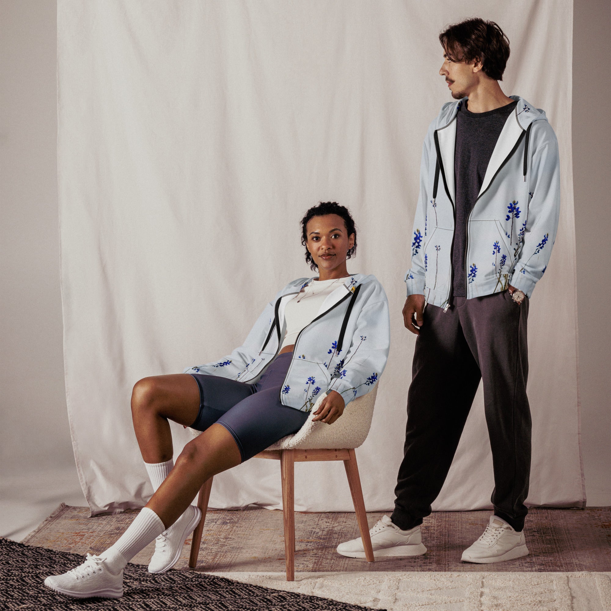 Bluebonnet Unisex Zip Hoodie – Love Marfa